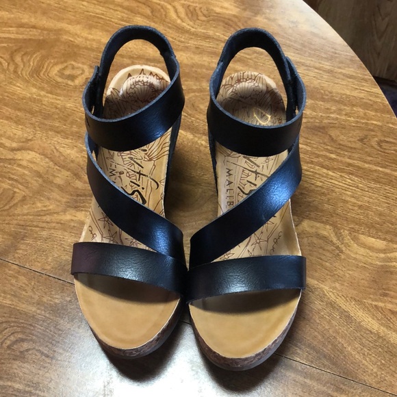 NEW Black Platform Sandals with Leather Straps by Blowfish, Malibu - Picture 1 of 17